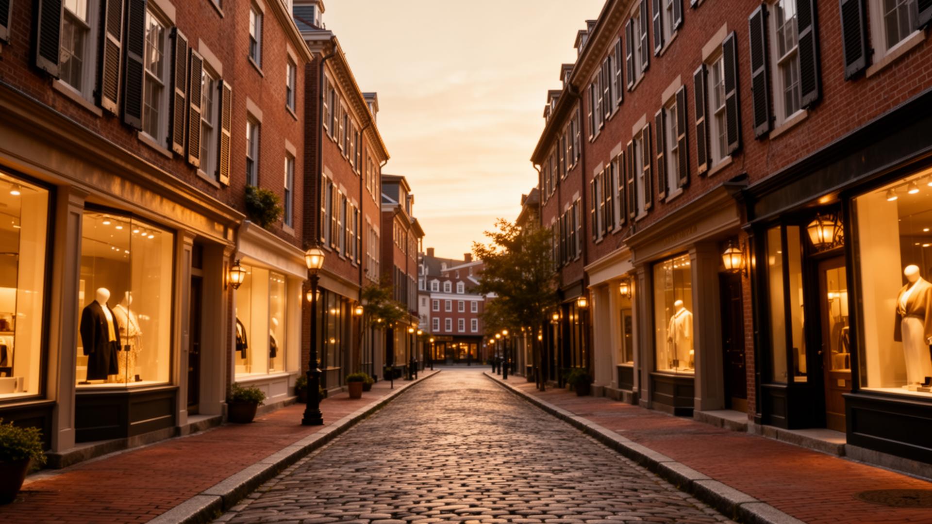 Historic Federal Hill in Providence, Rhode Island at golden hour